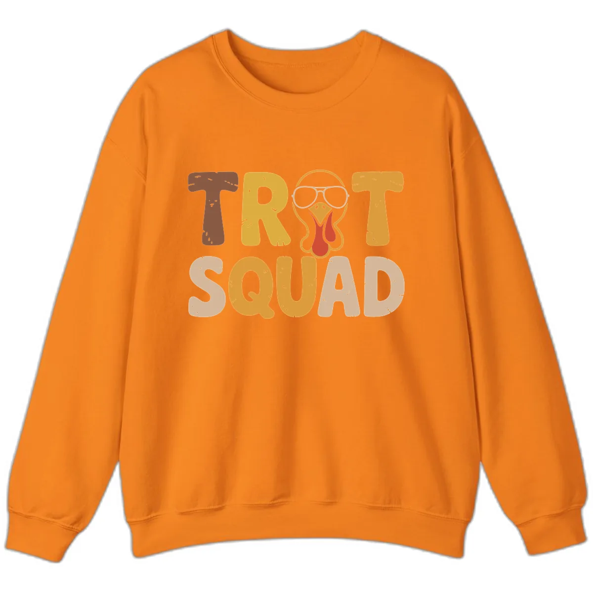 Turkey Trot Squad Graphic Sweatshirt in Safety Orange
