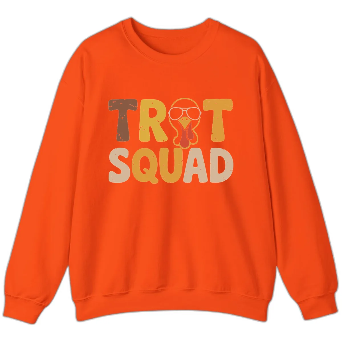 Turkey Trot Squad Graphic Sweatshirt in Orange