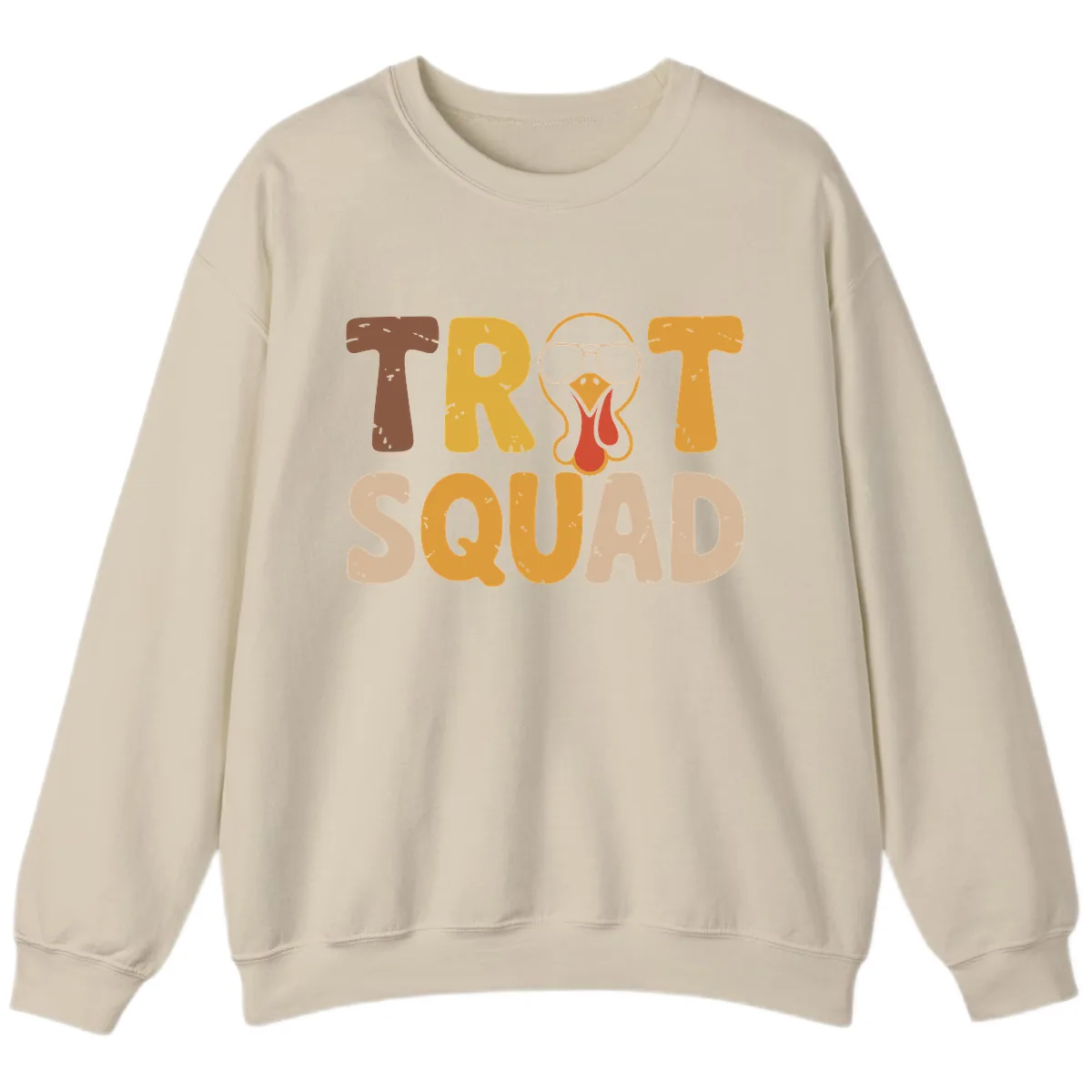Turkey Trot Squad Graphic Sweatshirt in Sand