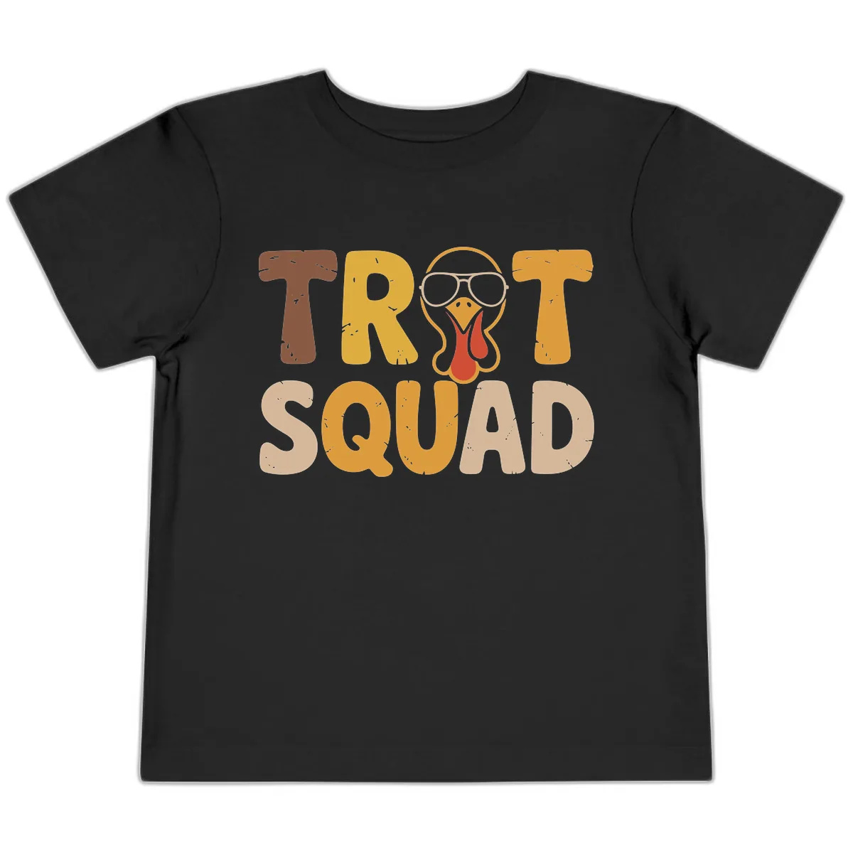 Turkey Trot Squad Graphic Toddler T-Shirt in Black