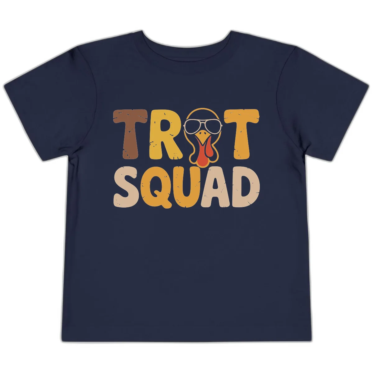 Turkey Trot Squad Graphic Toddler T-Shirt in Navy