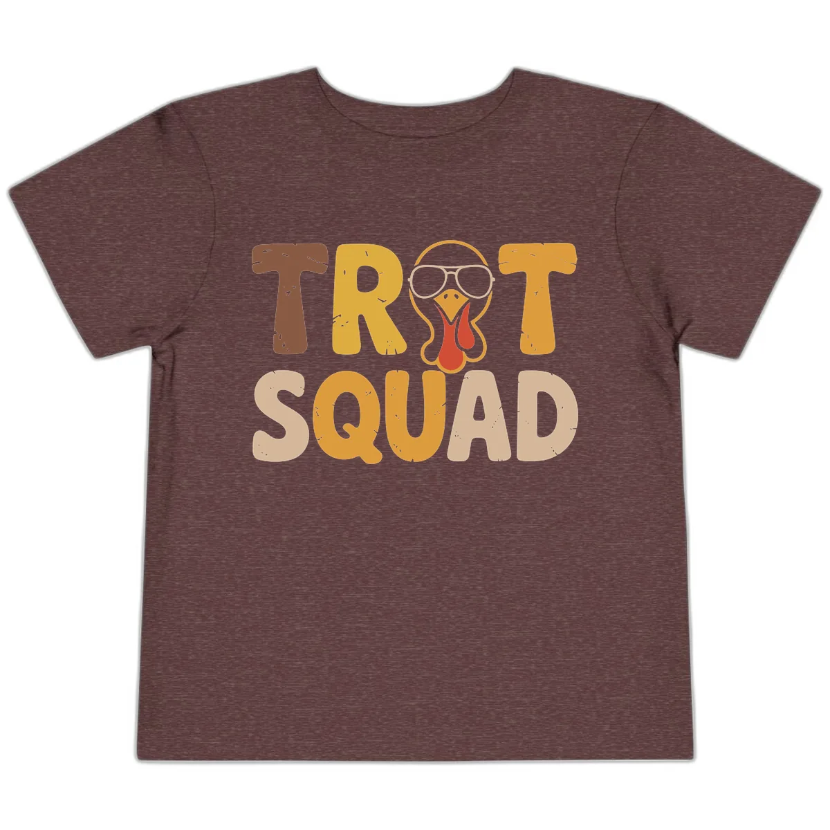 Turkey Trot Squad Graphic Toddler T-Shirt in Heather Maroon