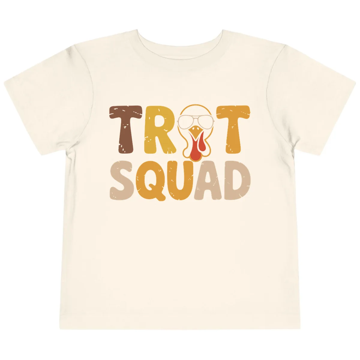Turkey Trot Squad Graphic Toddler T-Shirt in Natural
