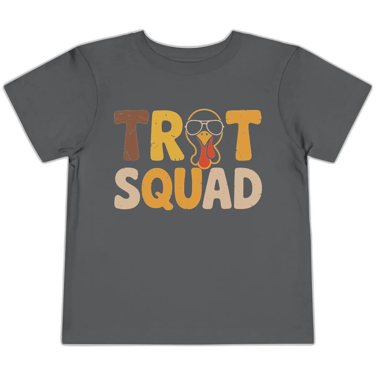 Turkey Trot Squad Graphic Toddler T-Shirt in Asphalt