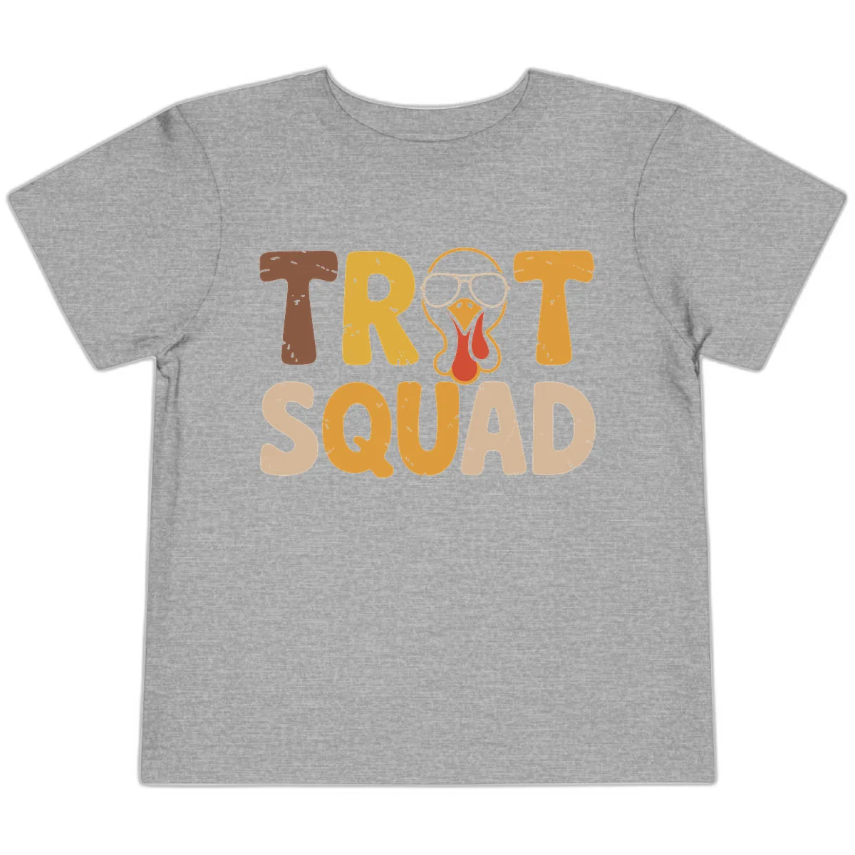 Turkey Trot Squad Graphic Toddler T-Shirt in Athletic Heather