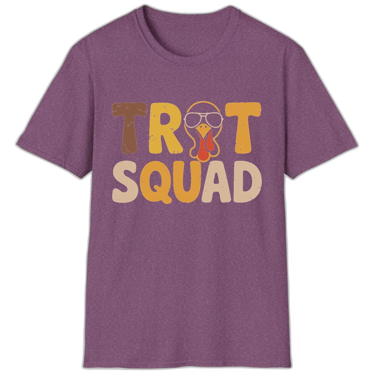 Turkey Trot Squad Graphic T-Shirt in Heather Maroon