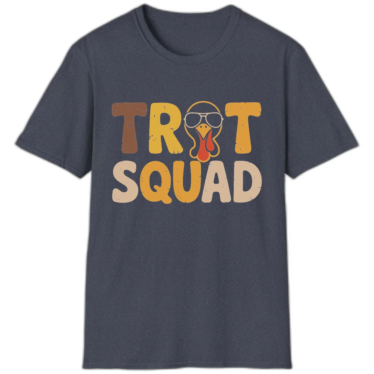 Turkey Trot Squad Graphic T-Shirt in Heather Navy