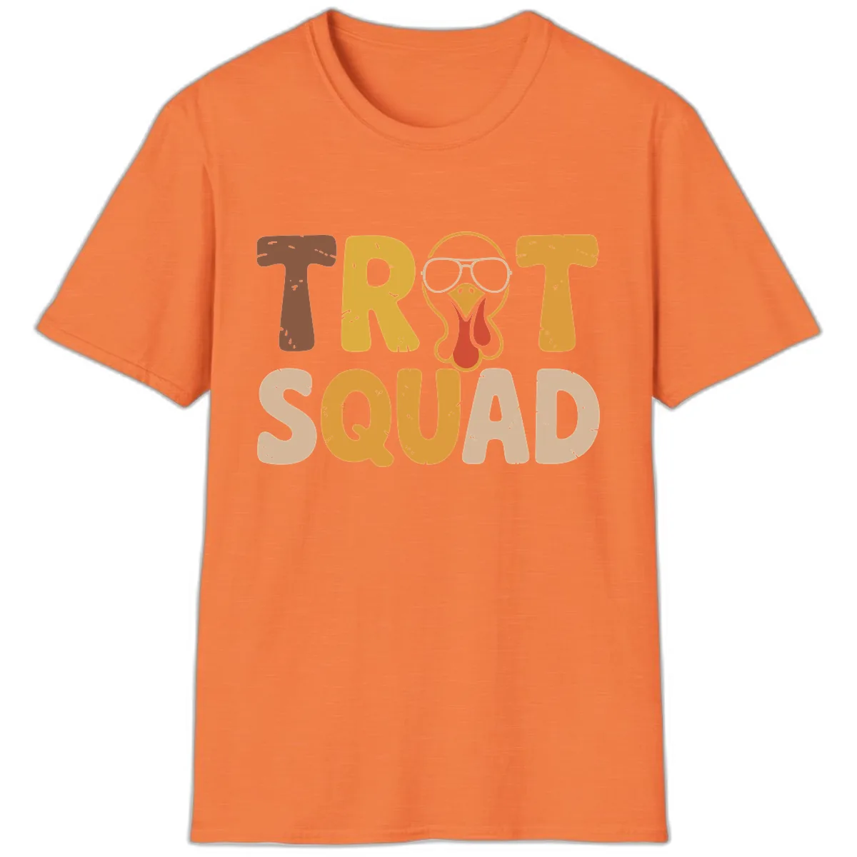 Turkey Trot Squad Graphic T-Shirt in Heather Orange