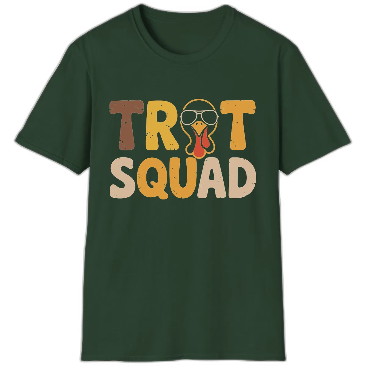 Turkey Trot Squad Graphic T-Shirt in Forest Green
