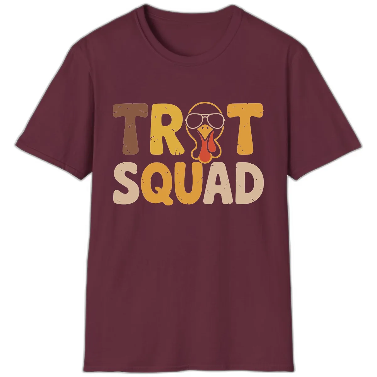 Turkey Trot Squad Graphic T-Shirt in Maroon