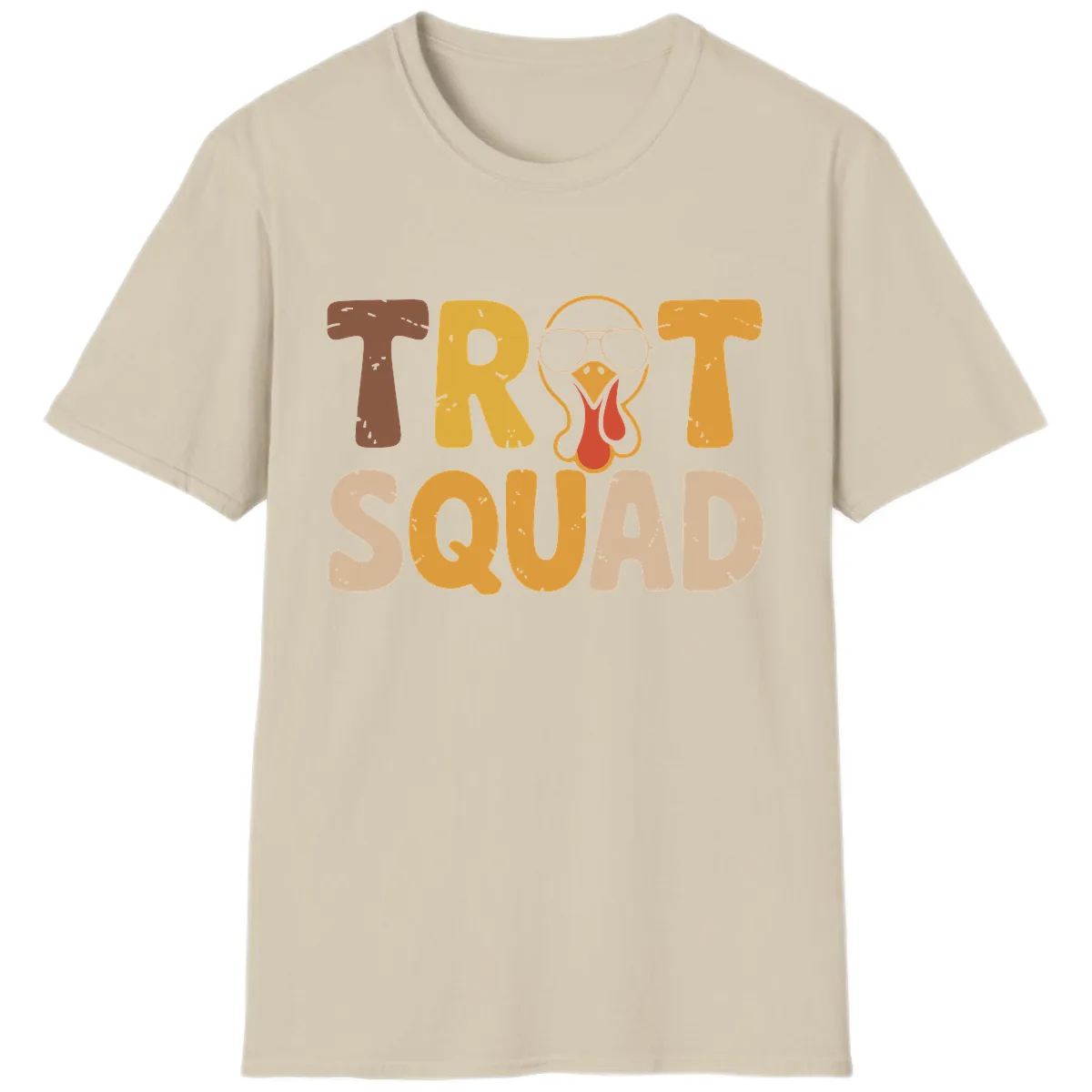 Turkey Trot Squad Graphic T-Shirt in Sand