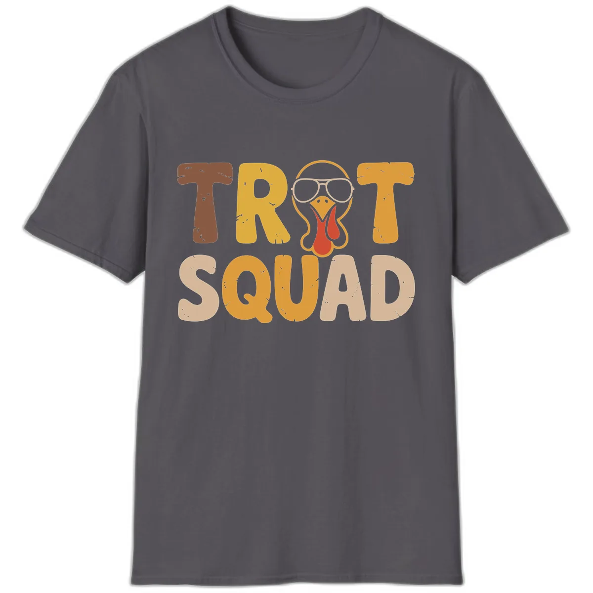 Turkey Trot Squad Graphic T-Shirt in Charcoal