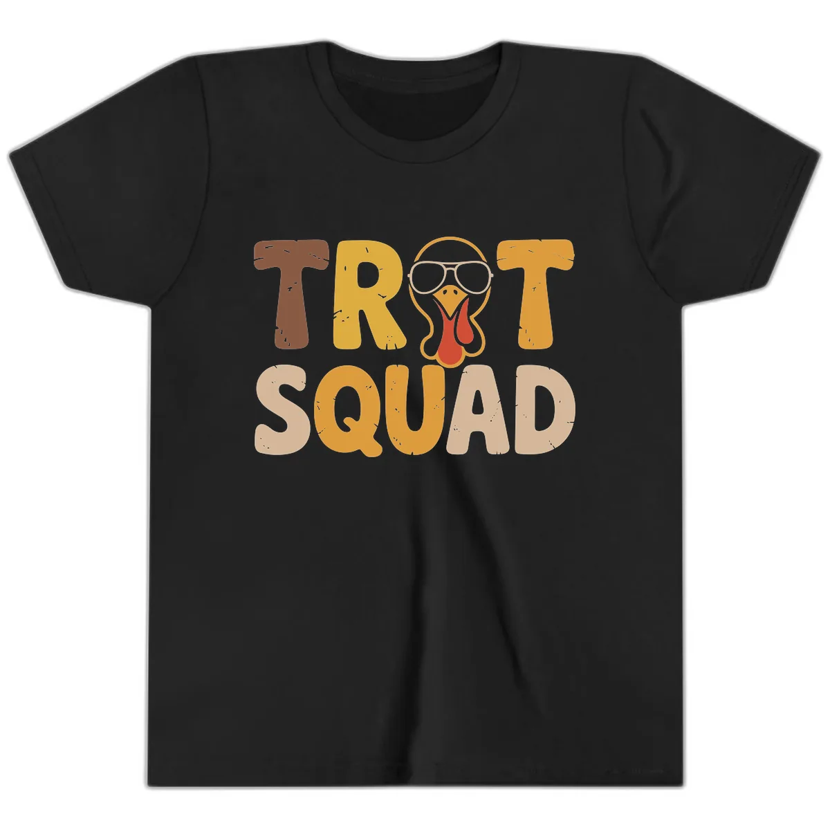 Turkey Trot Squad Graphic Youth T-Shirt in Black