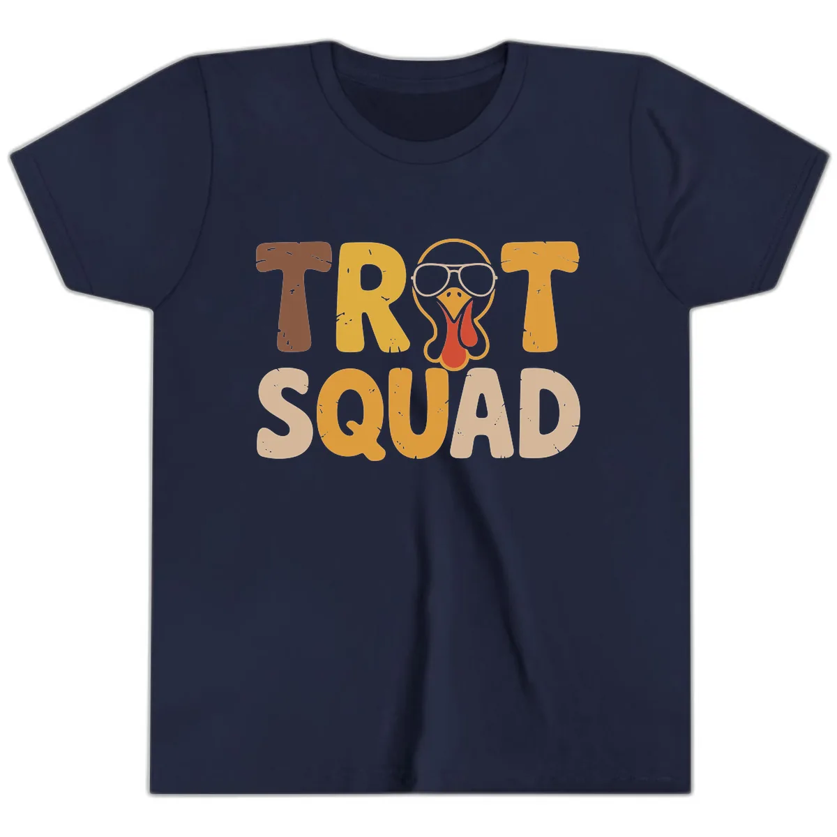 Turkey Trot Squad Graphic Youth T-Shirt in Navy
