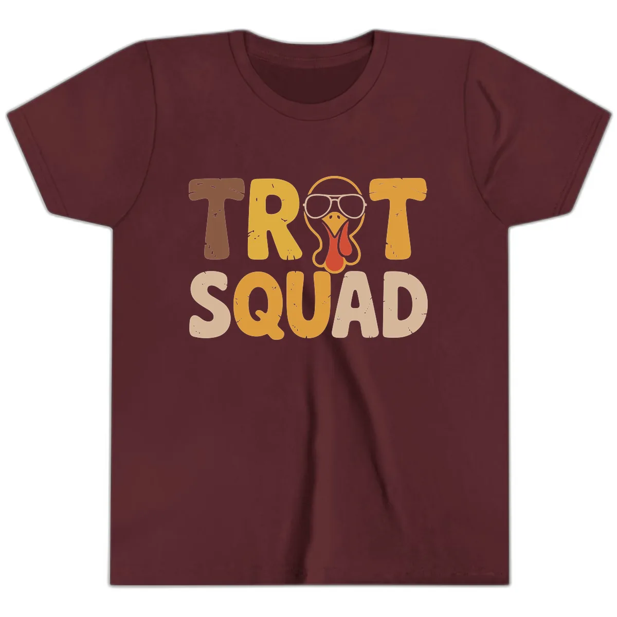 Turkey Trot Squad Graphic Youth T-Shirt in Maroon