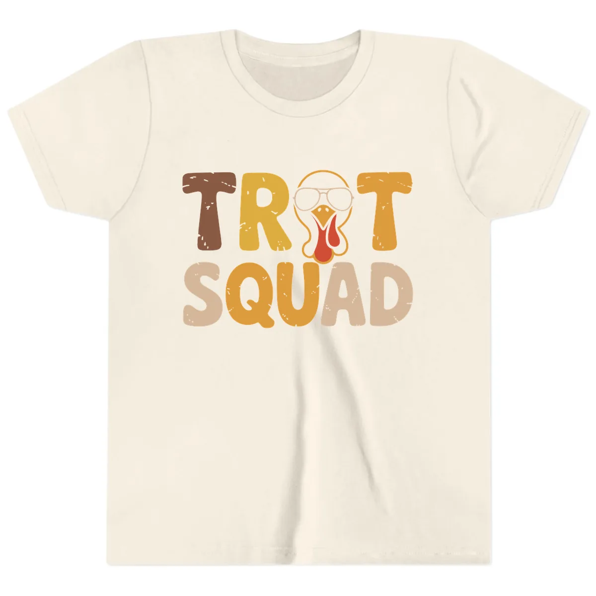 Turkey Trot Squad Graphic Youth T-Shirt in Natural