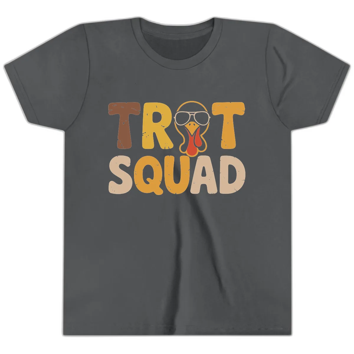 Turkey Trot Squad Graphic Youth T-Shirt in Asphalt