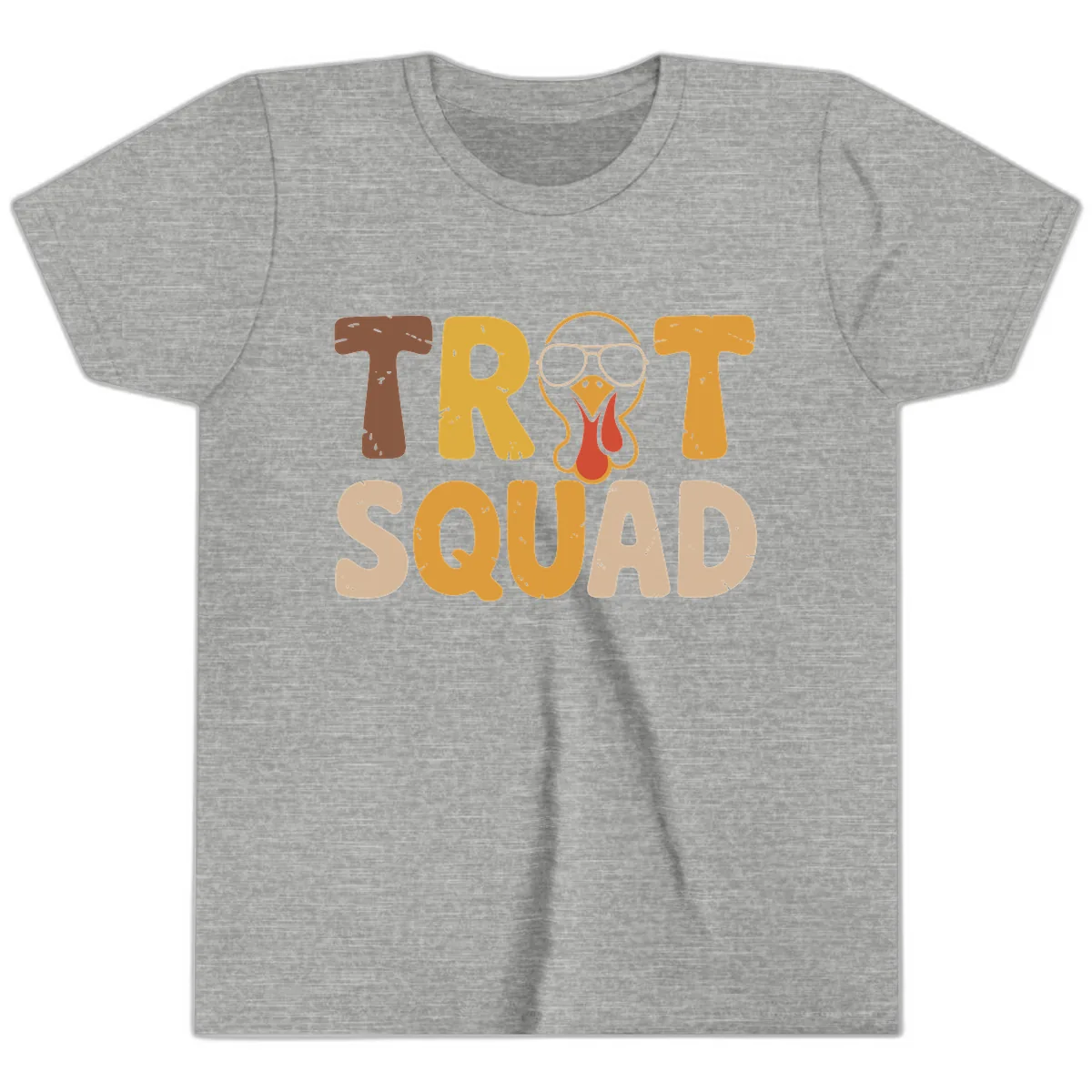 Turkey Trot Squad Graphic Youth T-Shirt in Athletic Heather