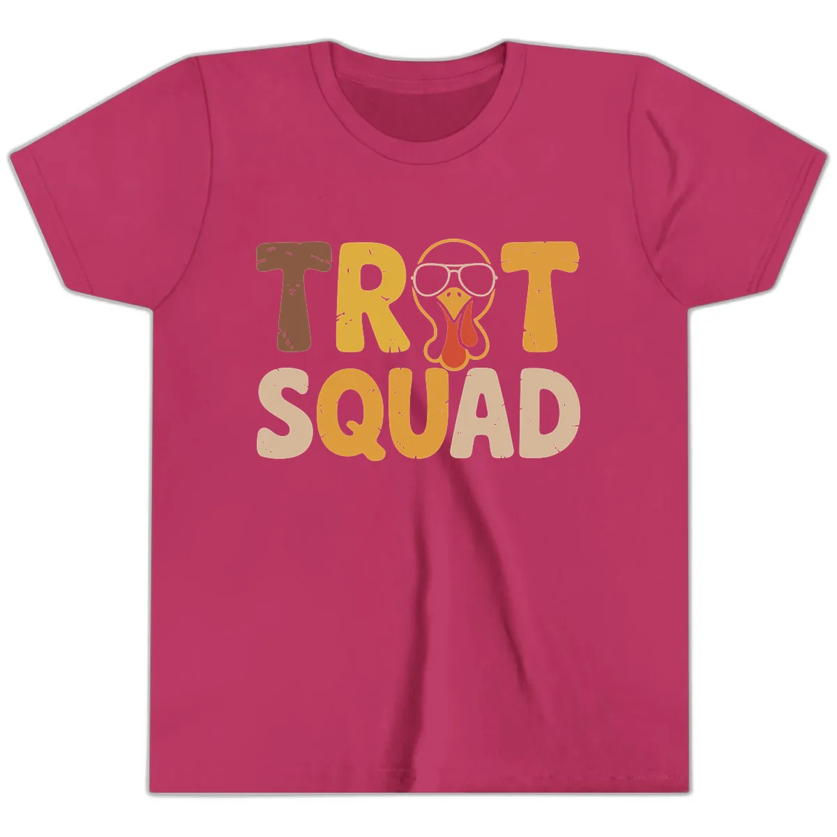 Turkey Trot Squad Graphic Youth T-Shirt in Berry