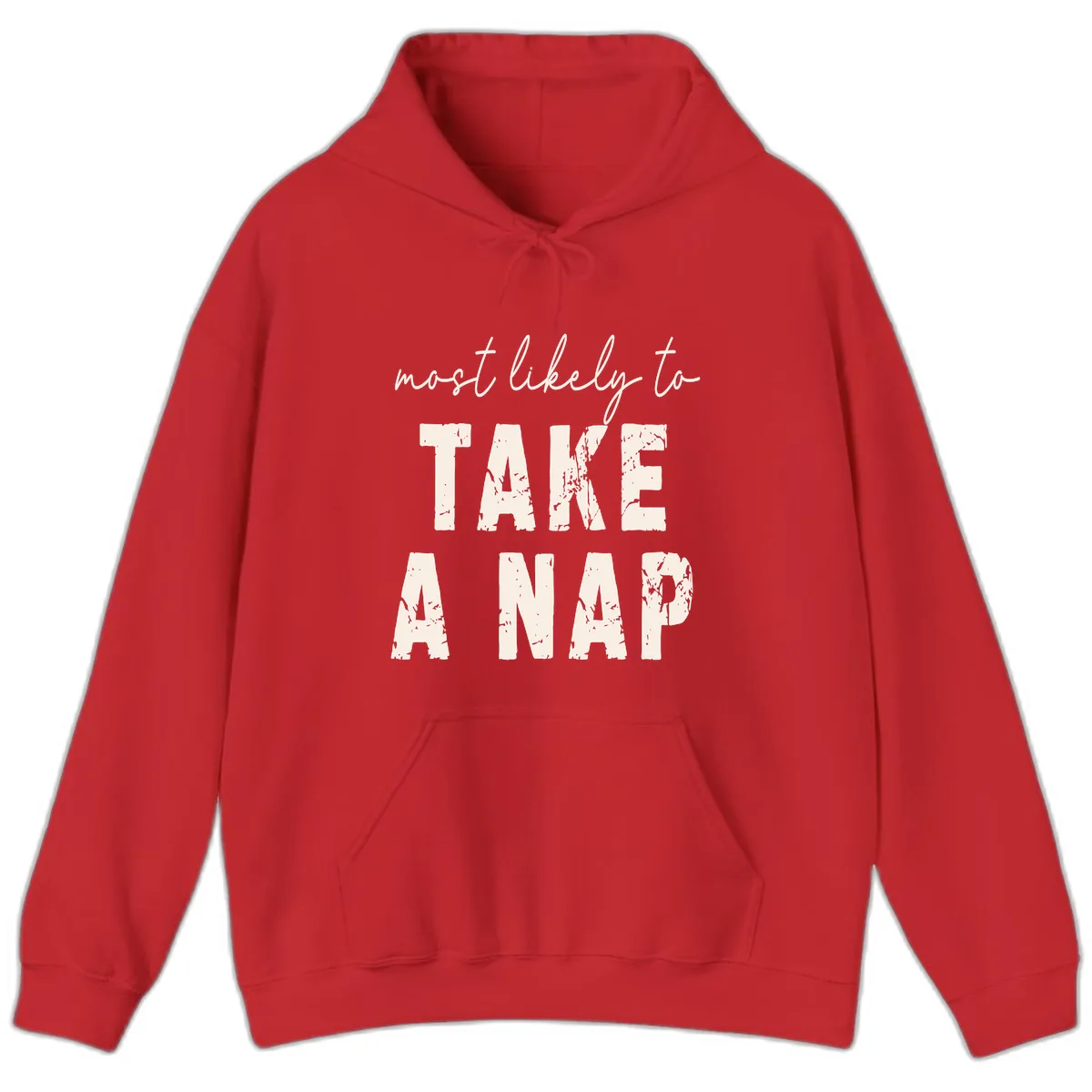 Most Likely To Take A Nap Hoodie in Red