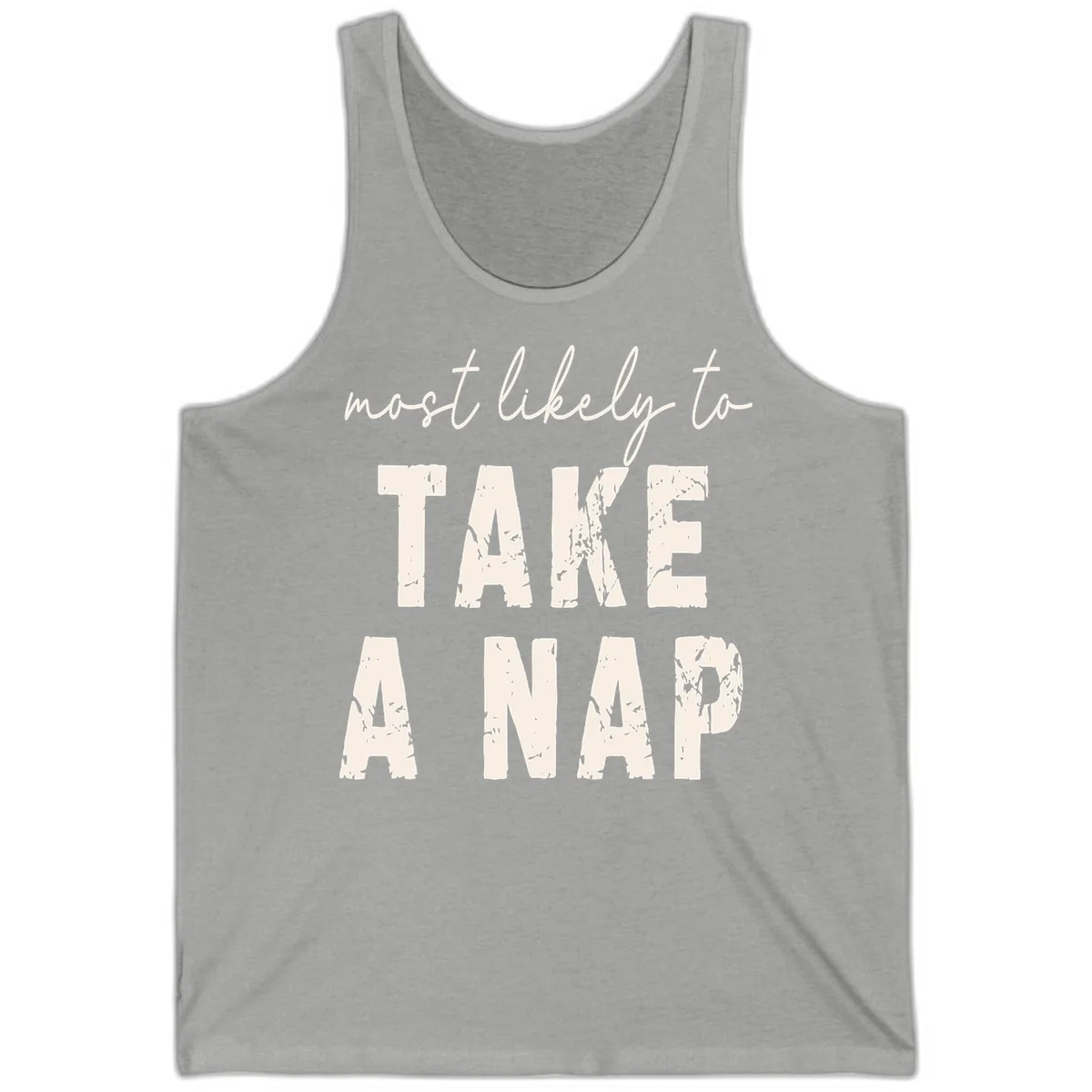 Most Likely To Take A Nap Tank in Athletic Heather