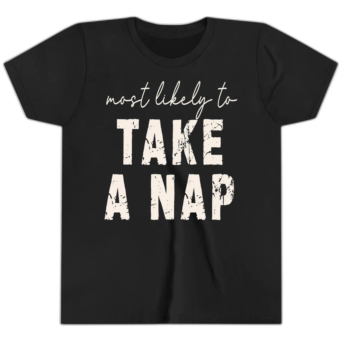 Most Likely To Take A Nap Youth T-Shirt in Black
