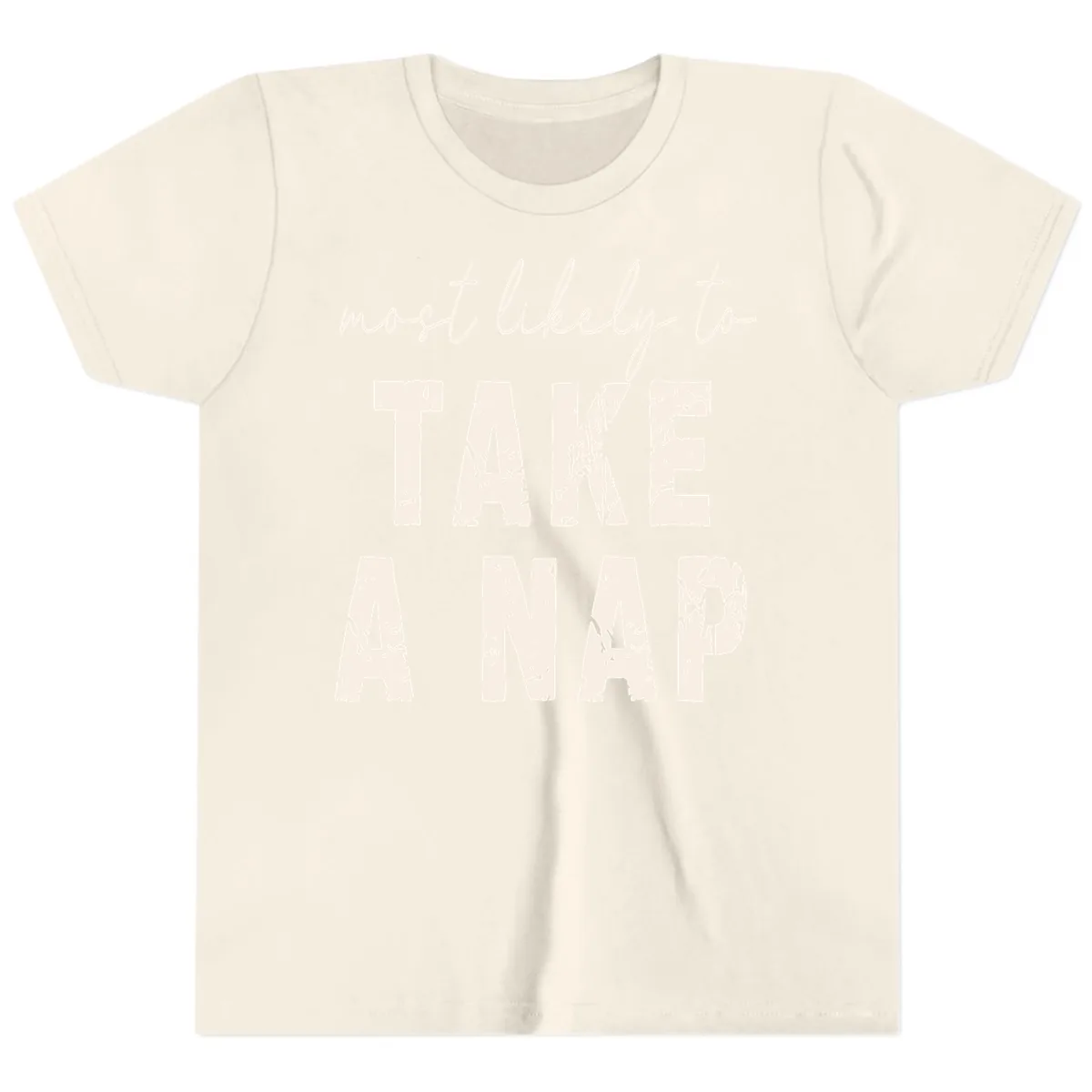 Most Likely To Take A Nap Youth T-Shirt in Natural