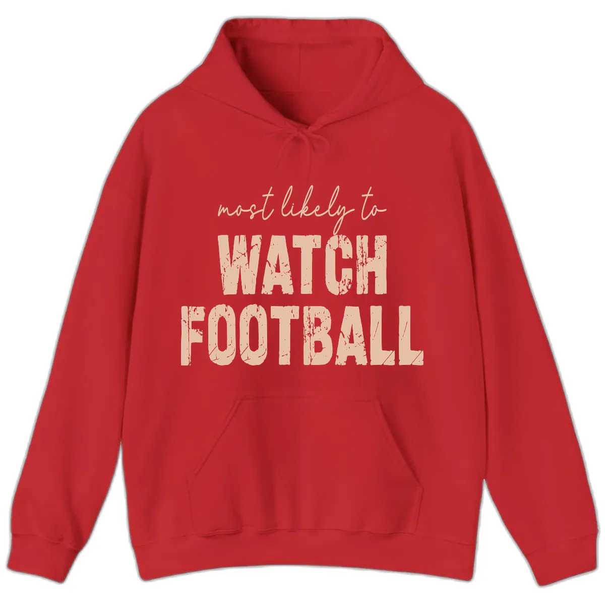 Most Likely To Watch Football Hoodie in Red