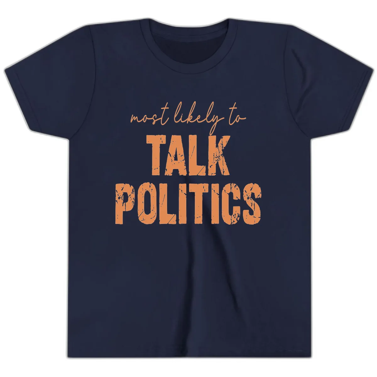 Most Likely To Talk Politics Youth T-Shirt in Navy