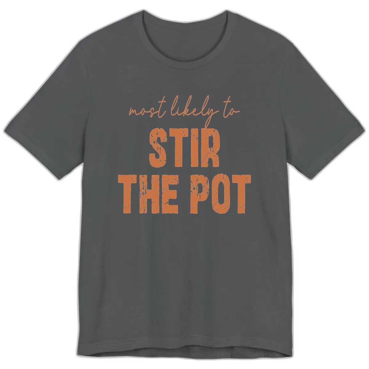 Most Likely To Stir The Pot Premium T-Shirt in Asphalt