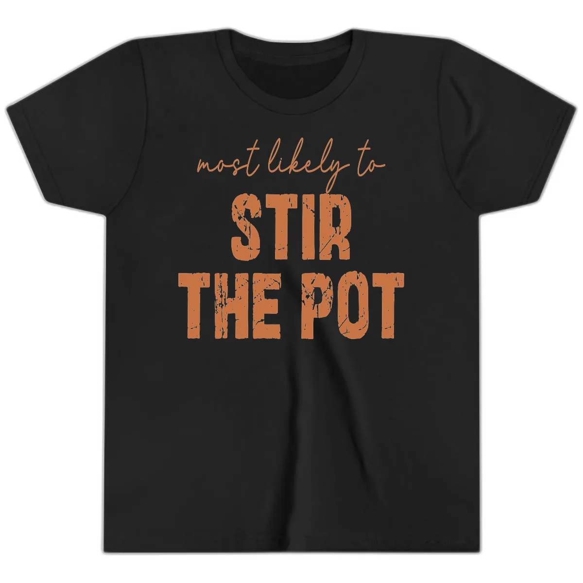 Most Likely To Stir The Pot Youth T-Shirt in Black