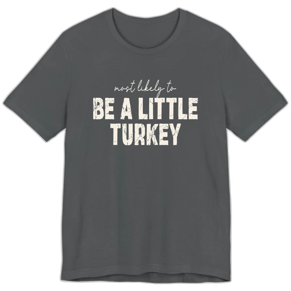 Most Likely To Be A Little Turkey Premium T-Shirt in Asphalt