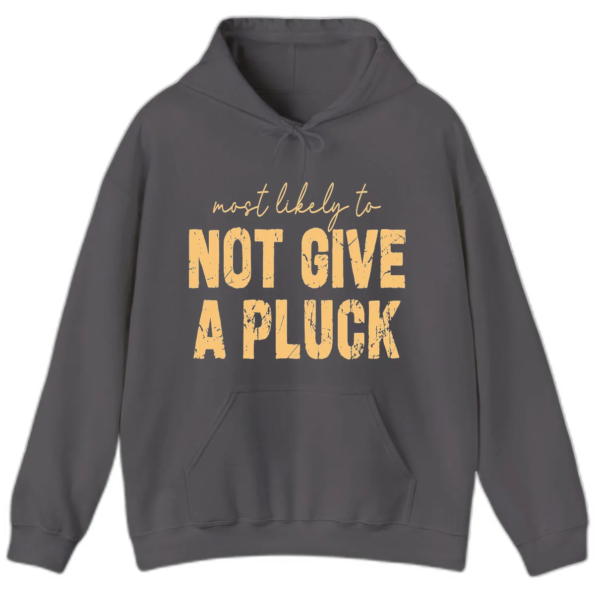 Most Likely To Not Give A Pluck Hoodie in Charcoal