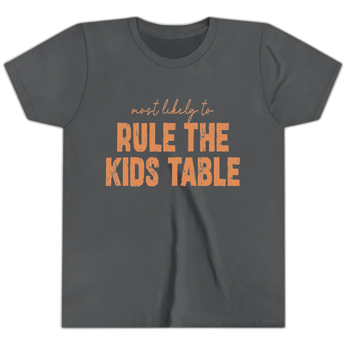 Most Likely to Rule the Kids Table Youth T-Shirt in Asphalt