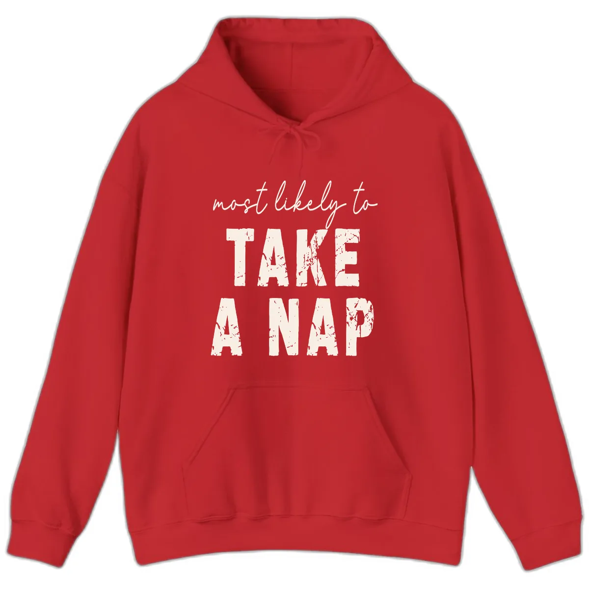 Most Likely To Take A Nap Hoodie in Red