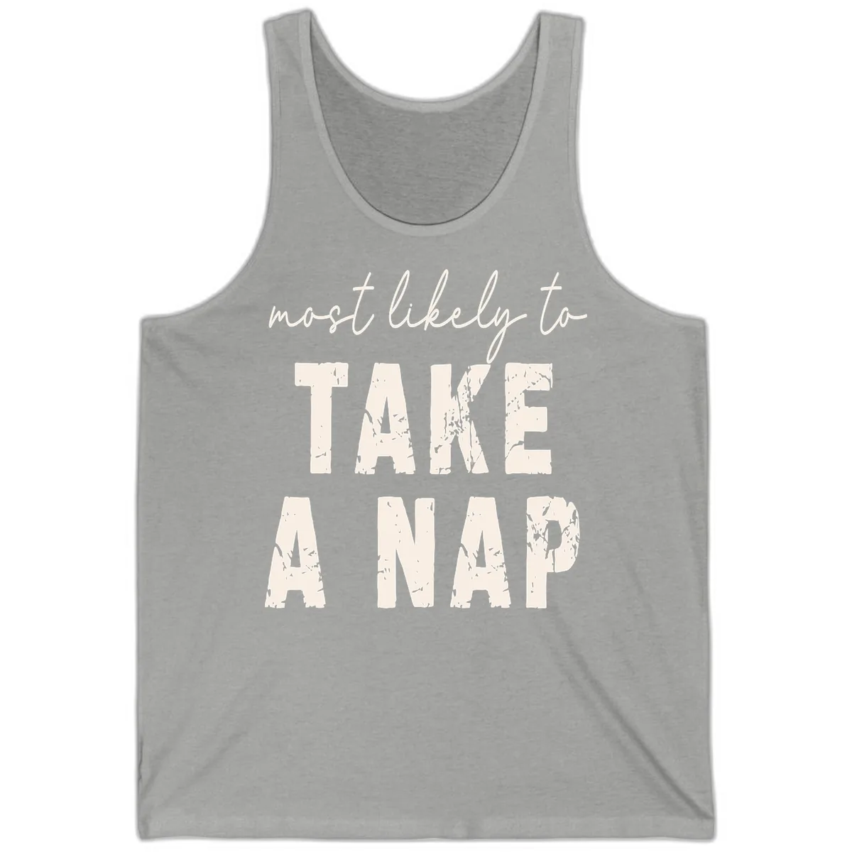 Most Likely To Take A Nap Tank in Athletic Heather