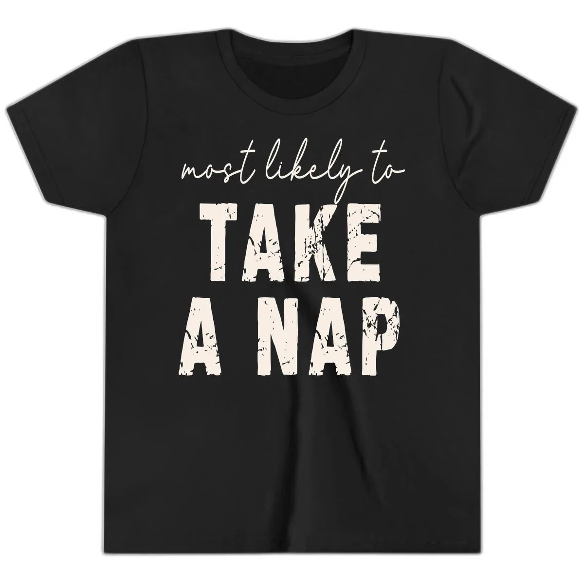 Most Likely To Take A Nap Youth T-Shirt in Black