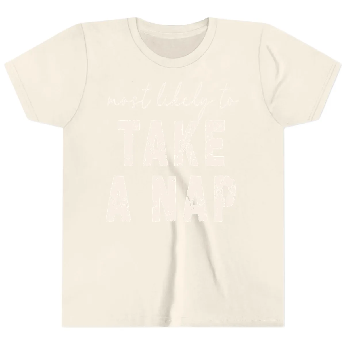 Most Likely To Take A Nap Youth T-Shirt in Natural