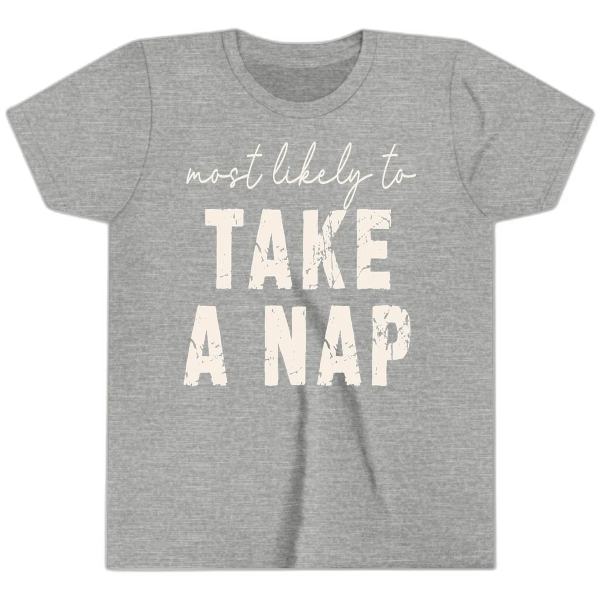 Most Likely To Take A Nap Youth T-Shirt in Athletic Heather
