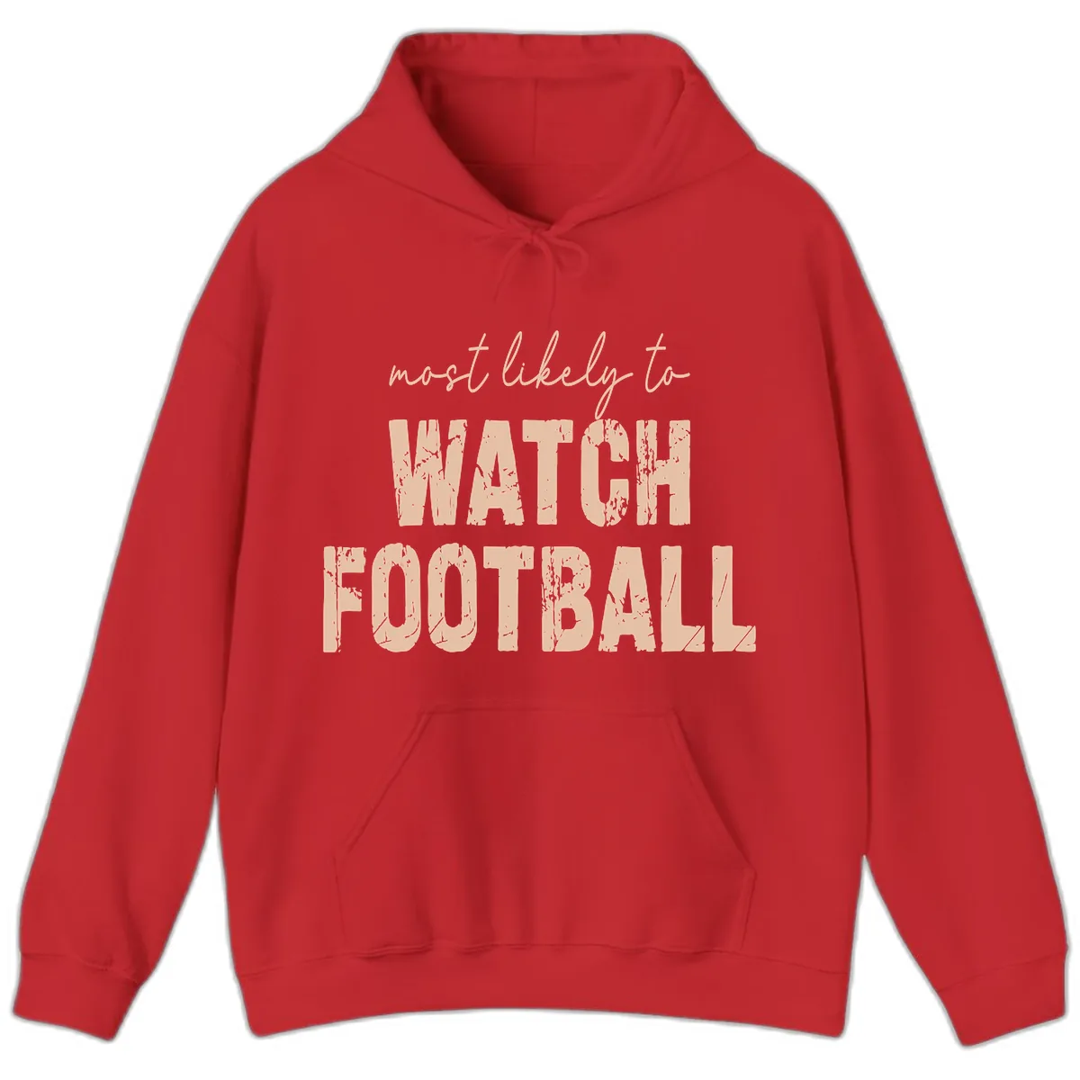 Most Likely To Watch Football Hoodie in Red