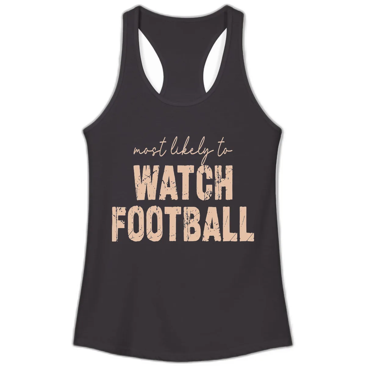 Most Likely To Watch Football Ladies Tank in Black