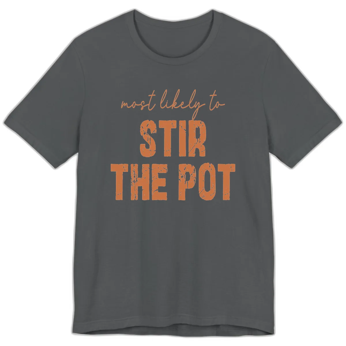 Most Likely To Stir The Pot Premium T-Shirt in Asphalt