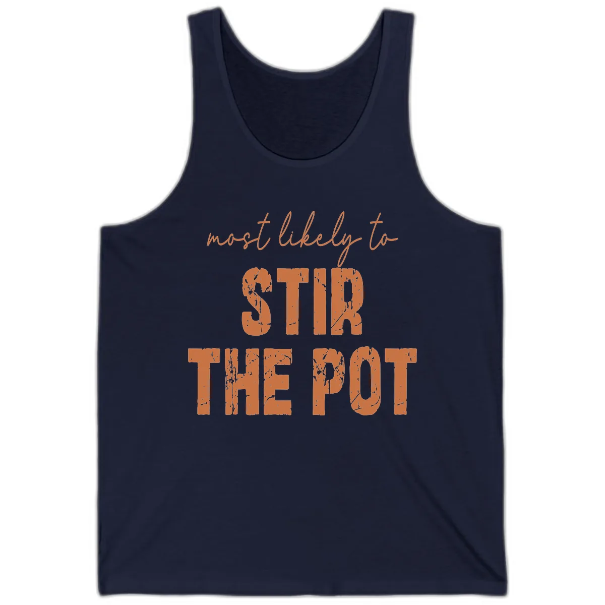 Most Likely To Stir The Pot Tank in Navy