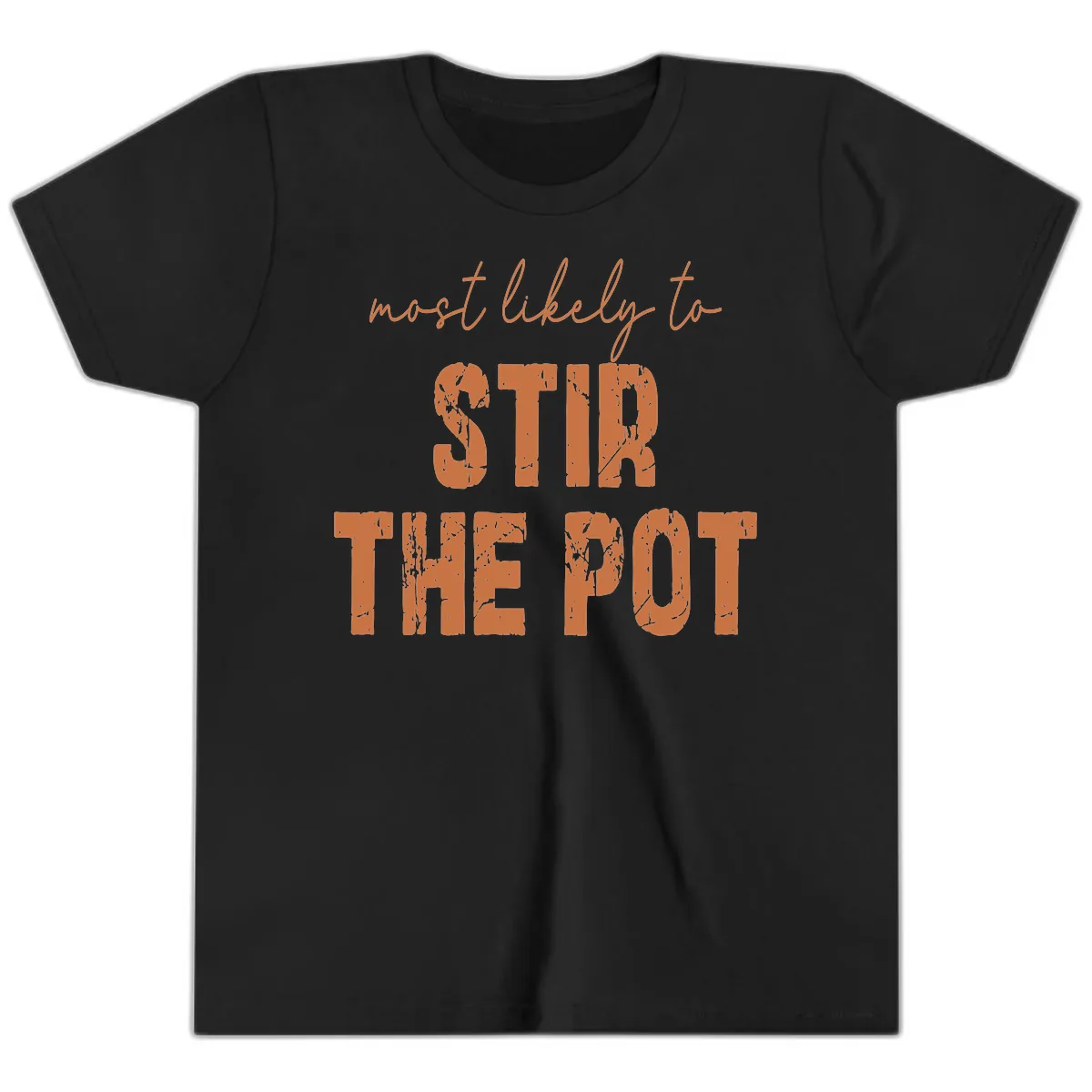 Most Likely To Stir The Pot Youth T-Shirt in Black