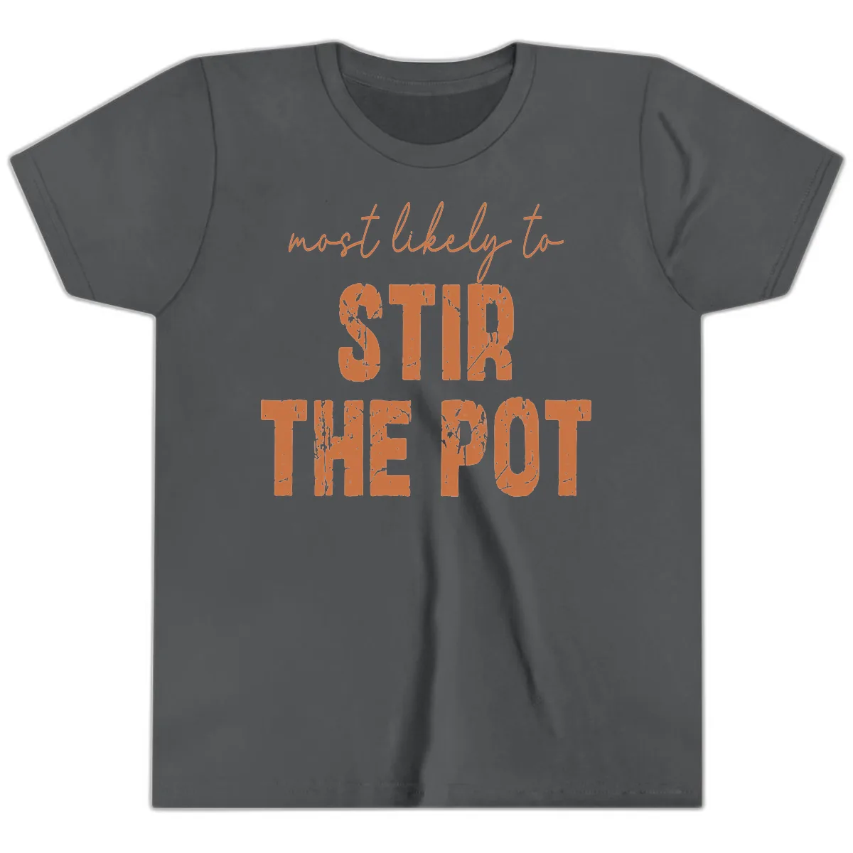 Most Likely To Stir The Pot Youth T-Shirt in Asphalt