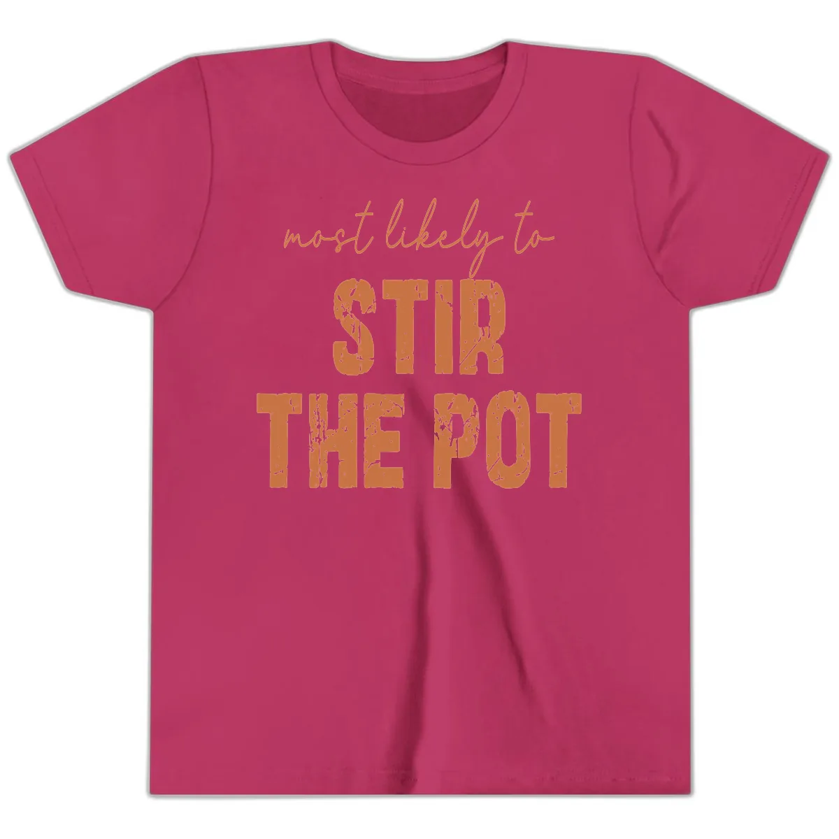 Most Likely To Stir The Pot Youth T-Shirt in Berry
