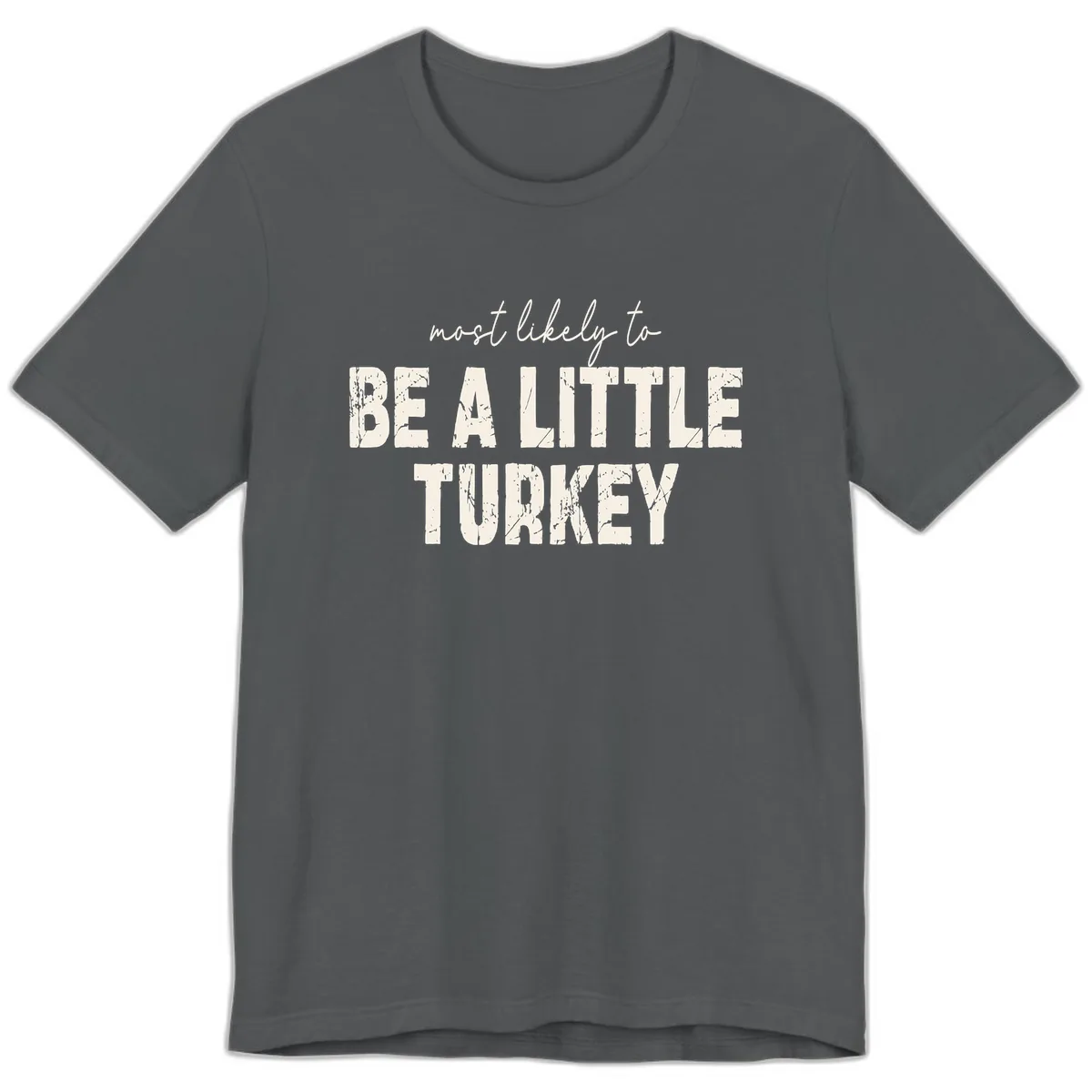 Most Likely To Be A Little Turkey Premium T-Shirt in Asphalt