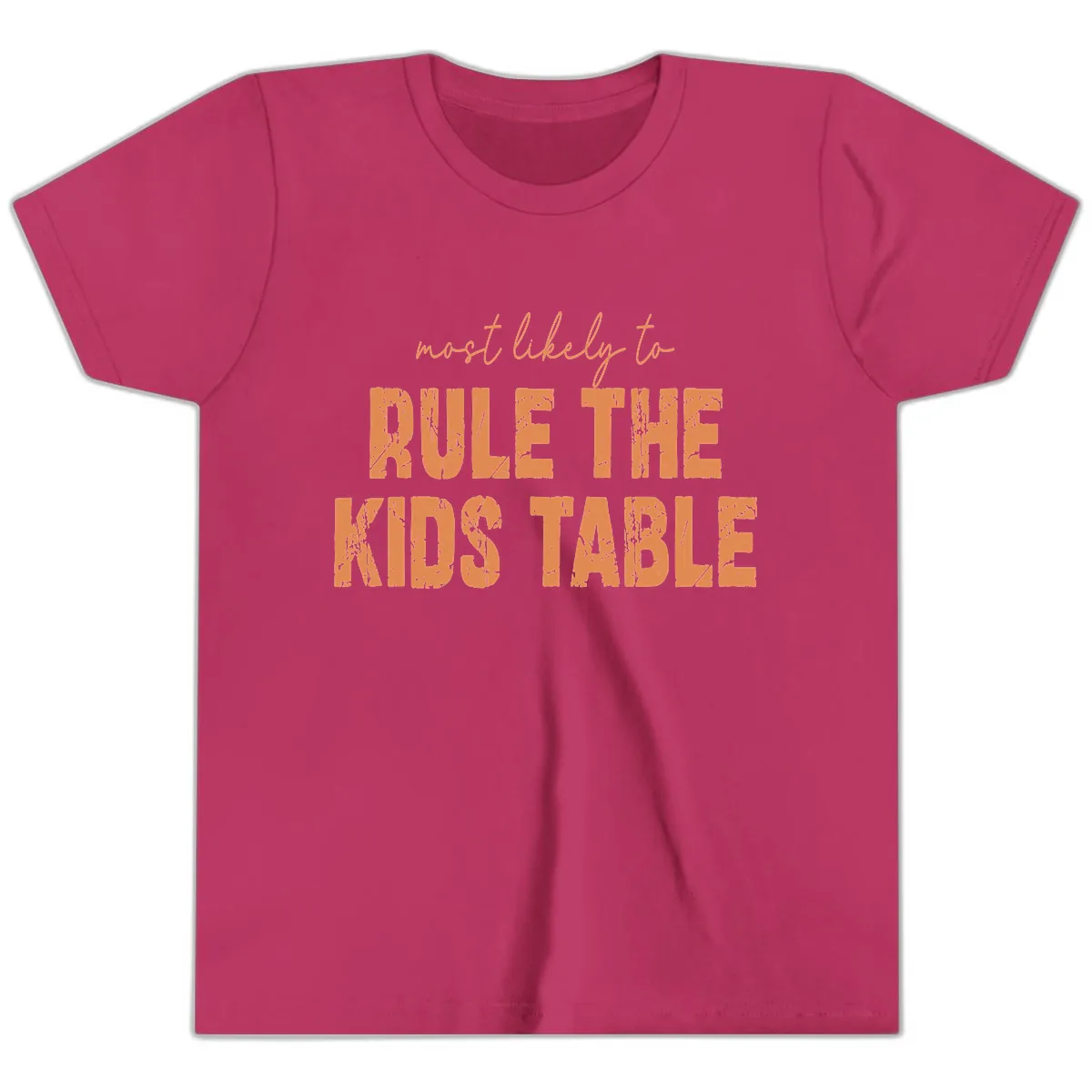 Most Likely to Rule the Kids Table Youth T-Shirt in Berry