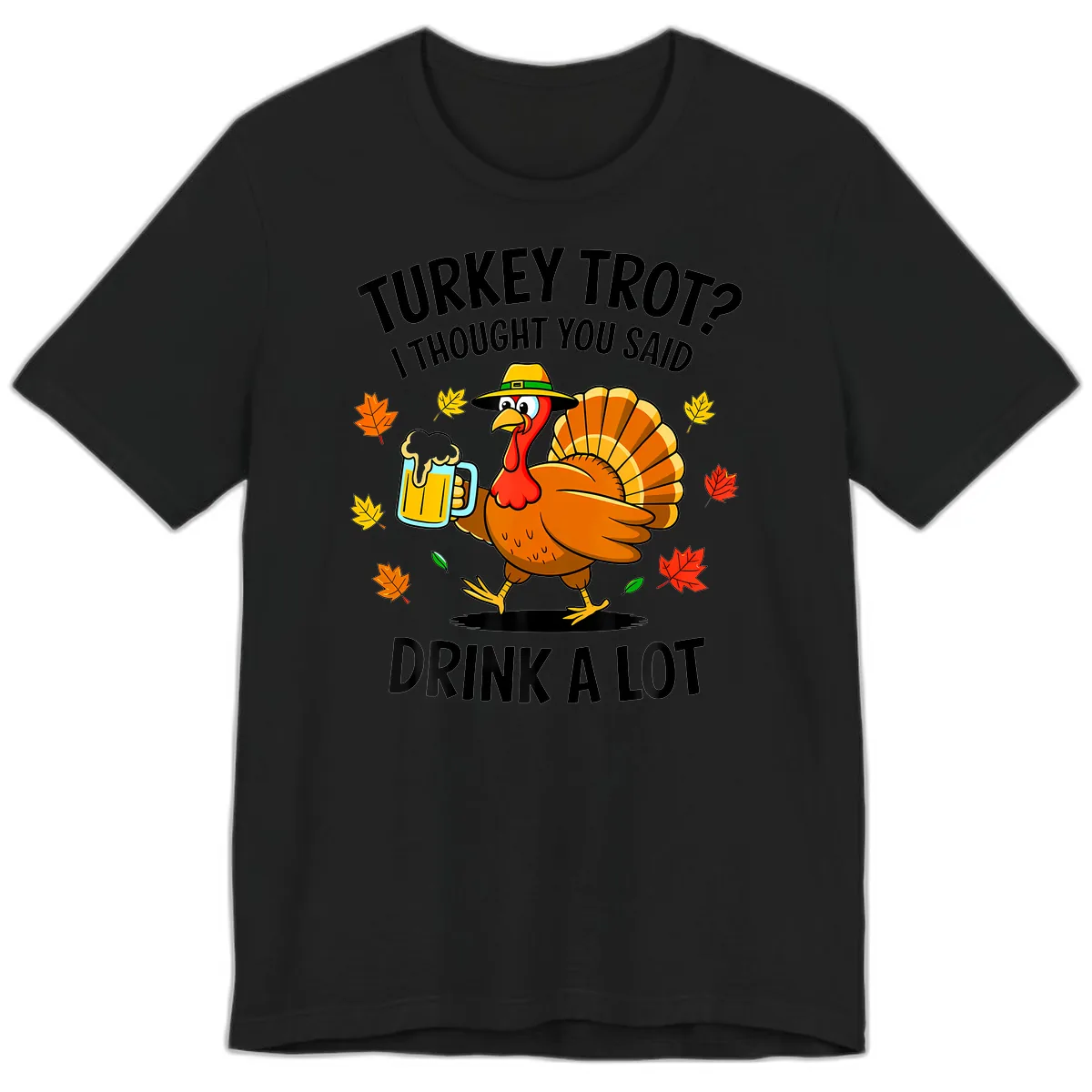 Turkey Trot Drink A Lot Premium T-Shirt in Black