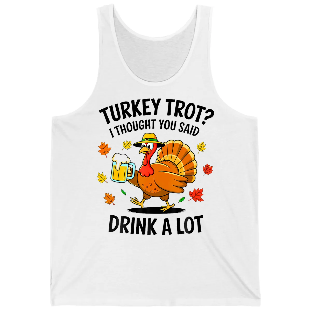 Turkey Trot Drink A Lot Tank in White